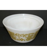 Federal Milk Glass Nesting Mixing Bowls ~ 3 sizes ~ Avocado Green Floral - $28.79