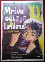 1961 Original Movie Poster Germany Die Toten Augen Von London Dead Eyes Vohrer - £61.32 GBP
