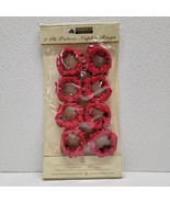 Red Fabric Damask Cloth Christmas Napkin Rings New Set Of 8 - Better Home - $17.50 CAD