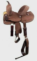 Youth 13&quot; FQHB Deep Seat Chocolate Roughout Western Barrel Racing Horse ... - £365.21 GBP