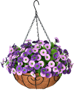 Artificial Hanging Flowers in Basket,12Inch Silk Flower Coconut Lining H... - £41.96 GBP