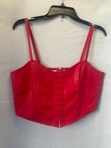 NWT Vivid Red Faux Leather Cropped Tank Top Size XL - £16.42 GBP
