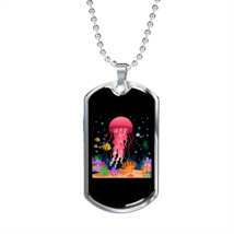 Camper Necklace Pink Jellyfish Ocean Necklace Stainless Steel or 18k Gold Dog T - £37.92 GBP+