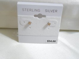 Department Store Sterling Silver Cubic Zirconia Stud Earrings R642 - £10.39 GBP