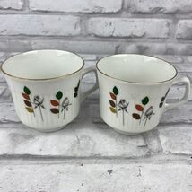 Bareuther Waldsassen Rosebud Leaves Coffee Mug Cup Lot of 2 Bavaria - $18.89