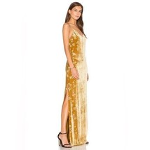 ELIZABETH &amp; JAMES Valerie Floral Velour Maxi Dress in Brass Glitter Size... - £98.92 GBP