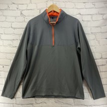 Nike Golf Dri Fit Quarter Zip Pull Over Jacket Gray Orange Mens Sz L - £14.87 GBP