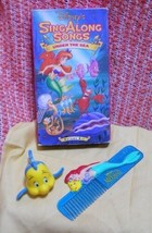 Lot: Disneys Little Mermaid Ariel Hair Comb, VHS Movie, SIng Along, Toys, Girls - £15.12 GBP