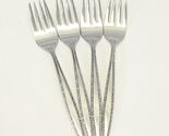 International Fascination Decorator Salad Forks 6 3/8" Stainless Lot of 4 - $19.59