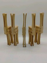 Vintage Unfinished Reindeer Wood Clothes Pin Set of 5 - 6.25” Tall Rudolph  - $12.86