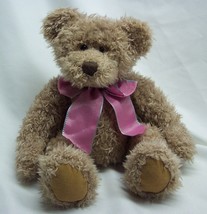 RUSS HARLINGTON THE SITTING TEDDY BEAR WITH PINK BOW 7&quot; Plush STUFFED AN... - £15.55 GBP