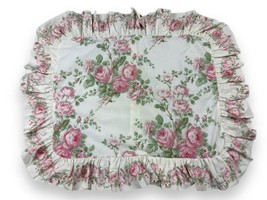 1 Vtg Laura Ashley Pink Country Rose Ruffled Standard Pillow Sham USA Made - £20.97 GBP