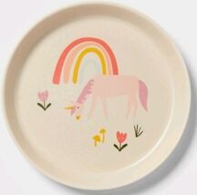 Four (4) Pillowfort™ ~ UNICORN - RAINBOW ~ 7.25" Plates ~ Melamine ~ Cre... - $24.00