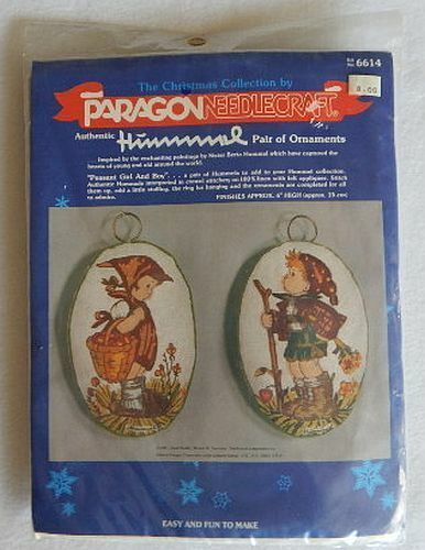 Paragon Needlecraft Authentic Hummel Pair of Ornaments Peasant Girl/Boy 6614 NEW - $16.99