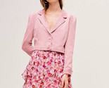 FOR LOVE &amp; LEMONS Womens Blazer Carson Crop Solid Dusty Pink Size L CJ02... - $66.88