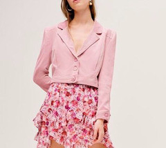 FOR LOVE &amp; LEMONS Womens Blazer Carson Crop Solid Dusty Pink Size L CJ02... - £53.29 GBP