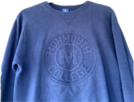 VTG Champion Sweatshirt Monmouth College Men LARGE Embroidered Reverse Weave USA - £36.32 GBP