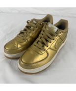 Nike Air Force 1 LV8 Low GS Gold Shoes 820438-700 Size 6.5Y  Youth - $710.09 MXN
