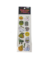 VINTAGE IRIDESCENT HALLOWEEN COLORFUL STICKERS 1 SHEET SEALED NEW PUMPKI... - £11.37 GBP