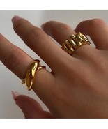 18k Gold Plated Stainless steel Crisscross pave X ring Eternity double b... - $29.84 CAD