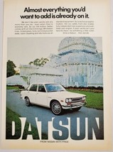 1972 Print Ad Datsun 510 Four-Door Sedan Cars Front Disc Brakes - $13.48