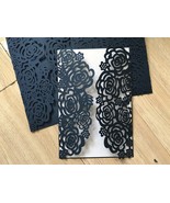 Dark Navy Blue Laser cut Wedding Invitations,Greeting Cards,Wedding Card... - $55.00