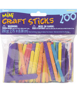 Mini Wood Craft Sticks 2.75 Inches Colored - $27.50 CAD