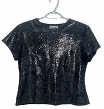 VTG Identify Teens Womens Fashion Sparkling Summer T-Shirt Size Medium B... - $13.76