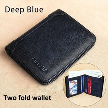 New Genuine Leather Rfid Bifold Wallets for Men Vintage Slim Short Credit Card H - £58.01 GBP