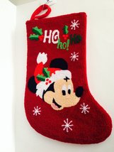 Disney Park Mickey Mouse Textured Christmas Holiday Stocking NEW - $32.62
