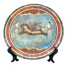 Bull Leaping Minoan Painting Knossos Ceramic Plate Ancient Greek Pottery Décor - £42.24 GBP