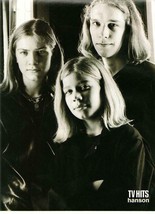 Hanson teen magazine pinup clipping 90&#39;s black and white MMMBOP TV Hits - $5.00