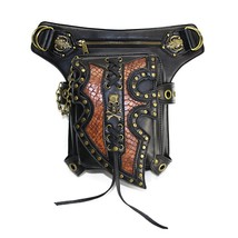 Steam punk biker bag One shoulder crossbody bag Women&#39;s mobile Fanny pack trend  - £180.34 GBP