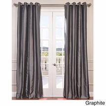 D&amp;H 1 Piece Graphite Faux Silk Taffeta Window Curtain 108 Inches Single ... - £71.71 GBP