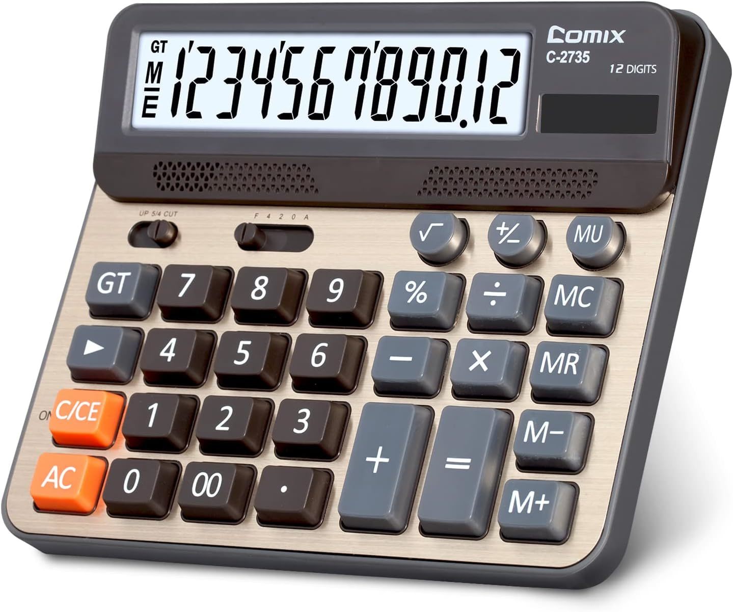 Comix Desktop Calculator, C-2735, Champaign Gold Color Panel, 12 Digits ... - $37.99