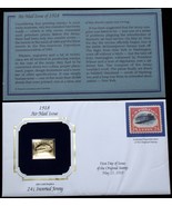 Air Mail Issue 24CENT INVERTED JENNY 22K Gold Stamp USPS enlarged reproduction - £8.74 GBP
