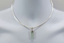 *B) Quartz Sterling Silver Pendant Point with Wire Choker Necklace - £19.46 GBP
