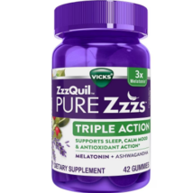 PURE Zzzs Triple Action Gummy Melatonin Sleep-Aid with Ashwagandha 42.0ea - £47.79 GBP