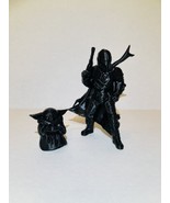 Star Wars Mandalorian &amp; Baby Yoda 3D Printed Figure DIY Fan Art - High Q... - £9.58 GBP