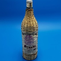 VTG Saratoga Club Brandy Cognac Wicker Wrapped Liqour Bottle Bar Decor Man Cave - £29.38 GBP