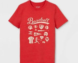 Boy&#39;s &quot;BASEBALL&quot; Short Sleeve Graphic T-Shirt (Size L / 12-14) &quot;RED&quot; ~ N... - $5.89
