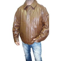 Claiborne Men&#39;s Tall Leather Bomber Jacket - $136.46