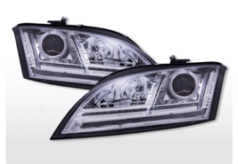 Fk Led Drl Lightbar Headlights Audi Tt 8J 06-13 Chrome Seq Dyn Xenon Afs Cpu Lhd - £640.45 GBP