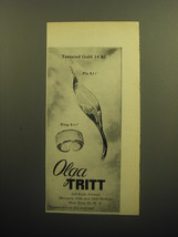 1958 Olga Tritt Jewelry Ad - Textured Gold 14 Kt - £14.73 GBP