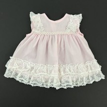 Vintage Girl&#39;s 24 months Pink Dress Lace Trim Sleeveless - $8.60