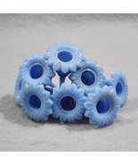 Vintage Birthday Candle Holder Baby Picks Blue Rose Flowers Party Cake L... - $221.84 MXN