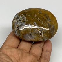 131.1g, 2.7&quot;x2&quot;x1.1&quot; Natural Ocean Jasper Palm-Stone Orbicular Jasper, B30750 - £8.24 GBP