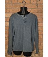 Lucky Brand Venice Burnout Henley Cotton Dexter Kill Shirt Mens XL Green... - $19.99
