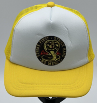 Cobra Kai logo No Mercy Embroidered Hat adjustable Karate Kid Yellow - £10.39 GBP