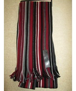 NWT Men&#39;s Scarf by J. Ferrer Striped Fringed End Burgundy/Black  - $15.95